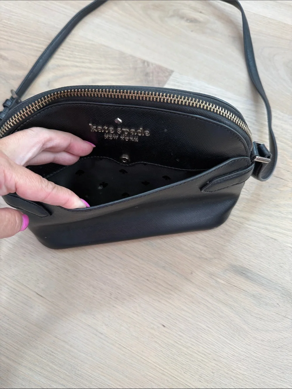 kate spade Black Leather Crossbody Bag